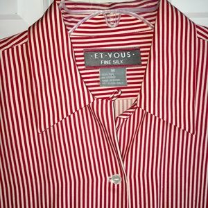 Silk blouse button down shirt medium 100% silk